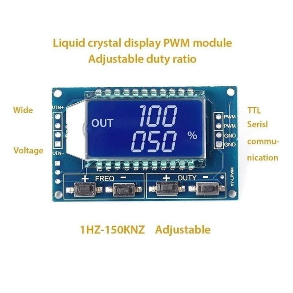 PWM Signal Generator 1Hz–150KHz LCD Module 3.3–30V PWM Signal Generator PRIMED