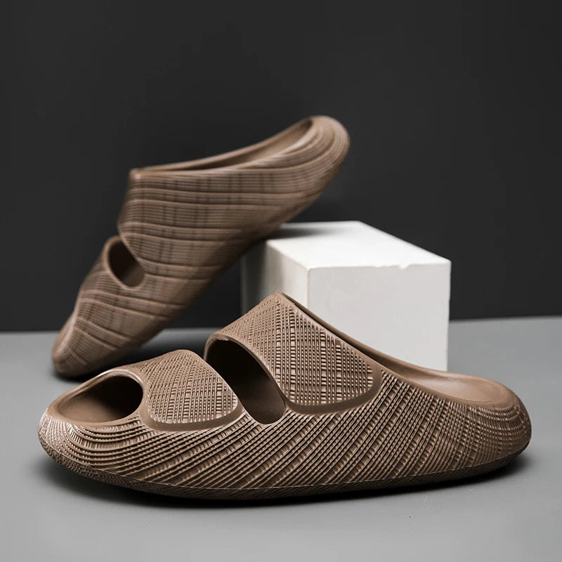 LETCOMFIT EVA Cloud Slides – Non-Slip Cushion Sandals Unisex EVA Cloud Slides PRIMED 44-45 Brown