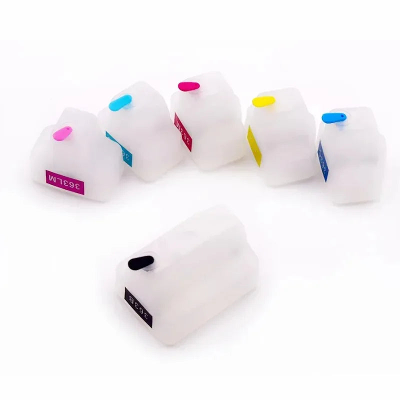 HP 363 Refillable Ink Cartridge Set – 6 Colors for Photosmart Refillable Ink Cartridge PRIMED