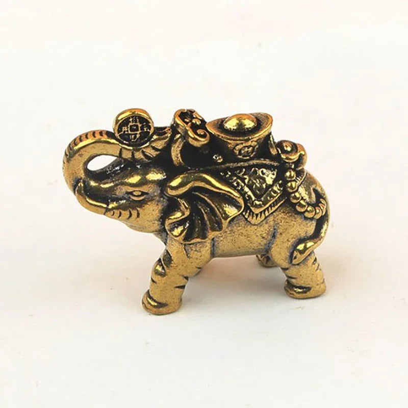 Brass Elephant Mini Figurine – Lucky Desk & Home Décor