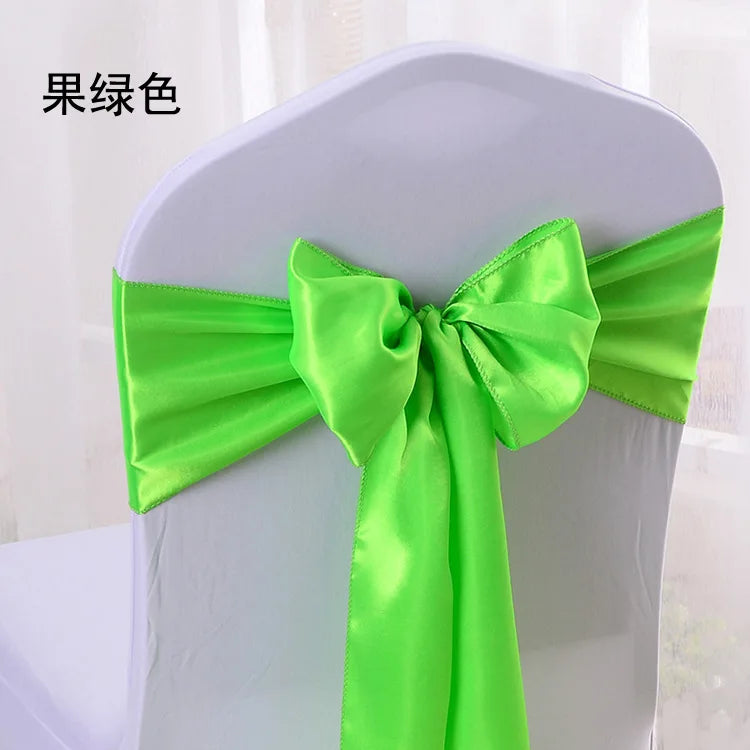10 Pcs Satin Chair Sashes – Wedding & Banquet Bow Decor