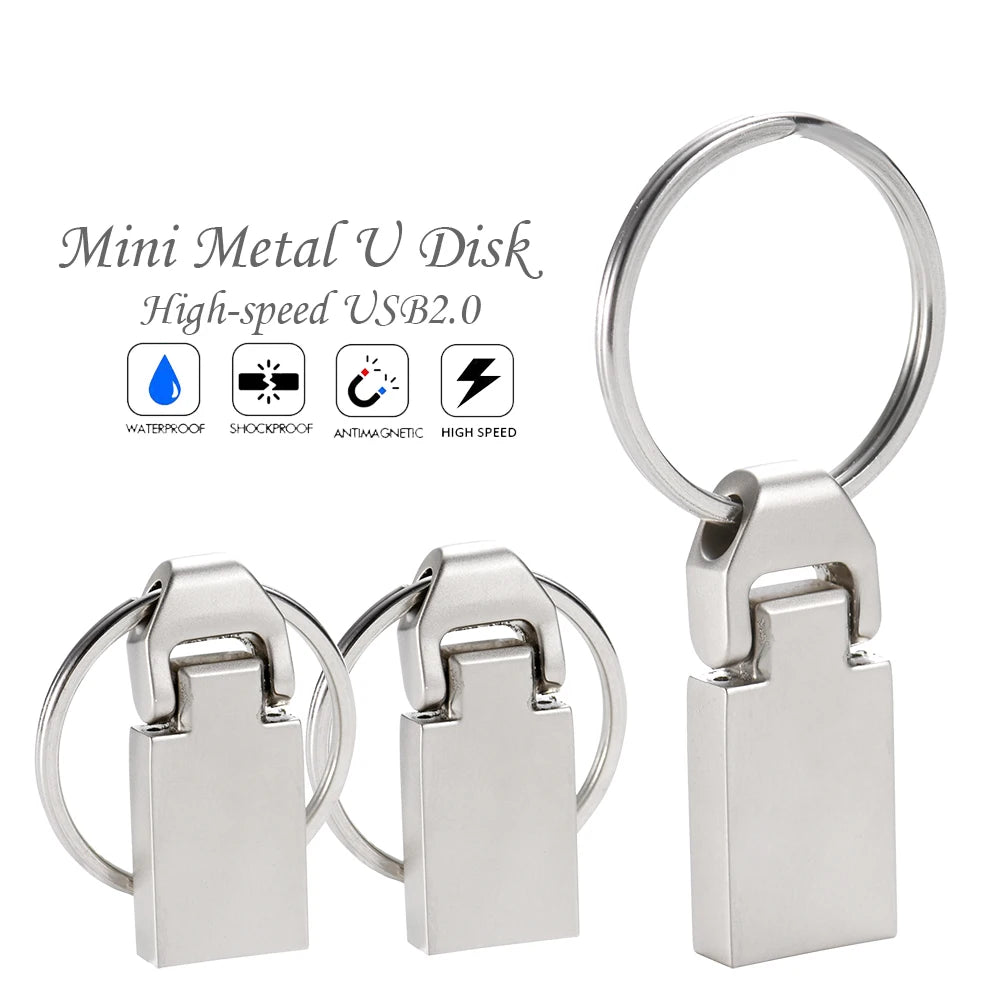 JASTER Mini Metal USB Flash Drive 32/64/128GB + Key Ring USB Flash Drive PRIMED