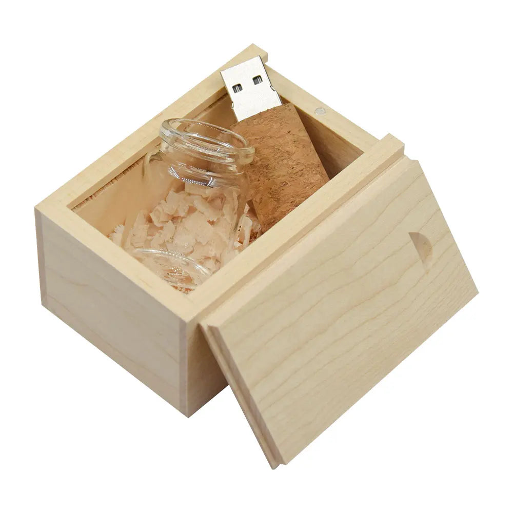 Glass Drift Bottle USB Flash Drive 8GB–128GB | Free Custom Logo USB Flash Drive PRIMED 32 GB USB with box