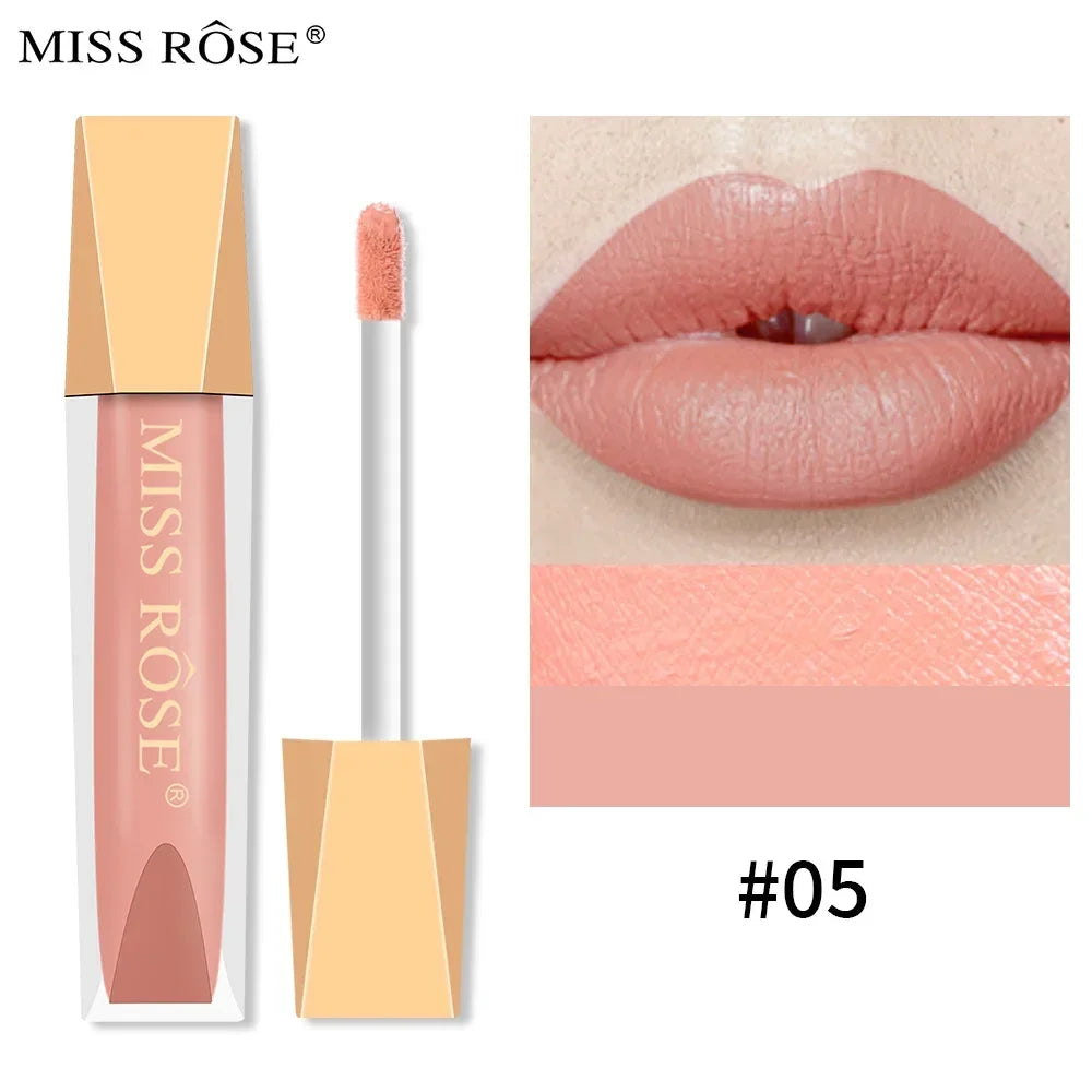 Miss Rose 16-Color Velvet Matte Lip Glaze – Waterproof Lip Gloss Matte Lip Gloss PRIMED MISS ROSE6701-032-05