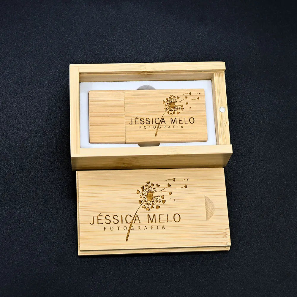 50-Pack Wooden USB Flash Drives 32GB/64GB Custom Logo Gift USB Flash Drive PRIMED