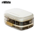 Travel Pill Organizer – 3-Layer Folding, 10 Compartments Pill Organizer PRIMED White