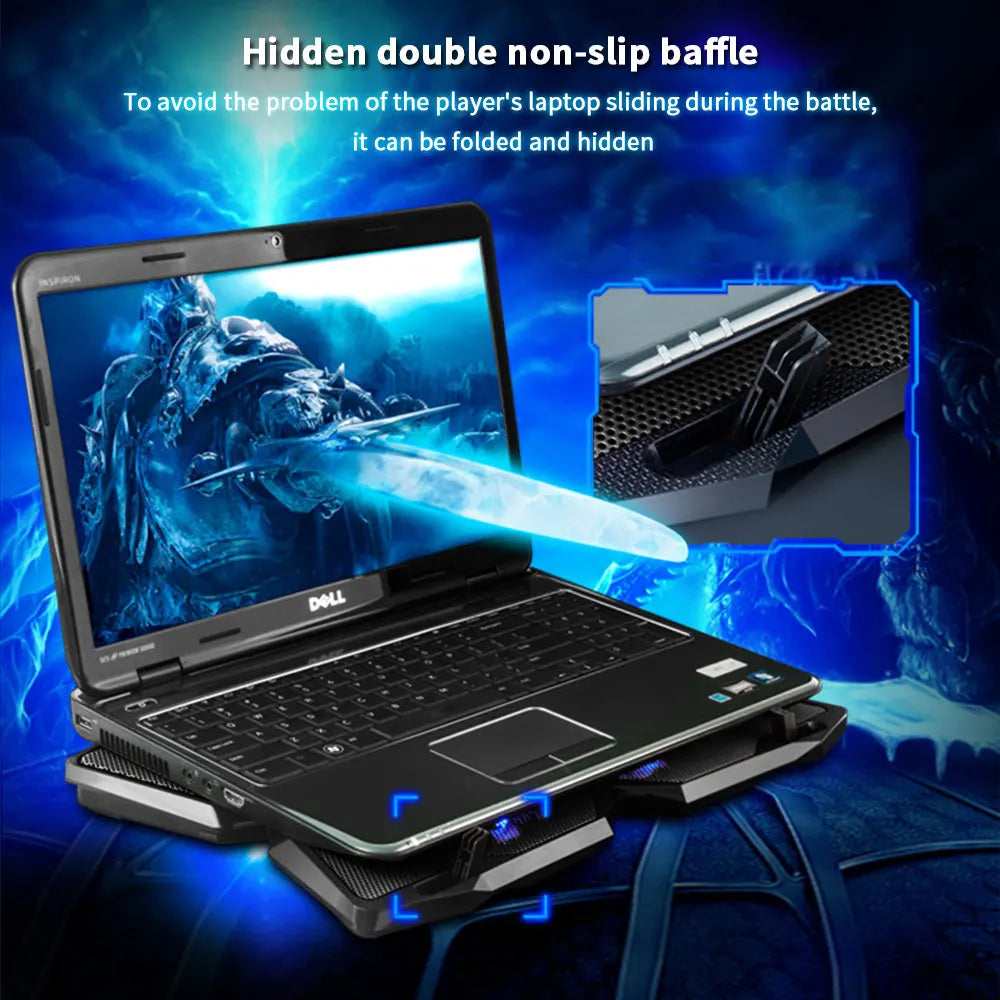 TISHRIC Laptop Cooling Pad – 4 Quiet Fans & USB Ports Laptop Cooling Pad PRIMED