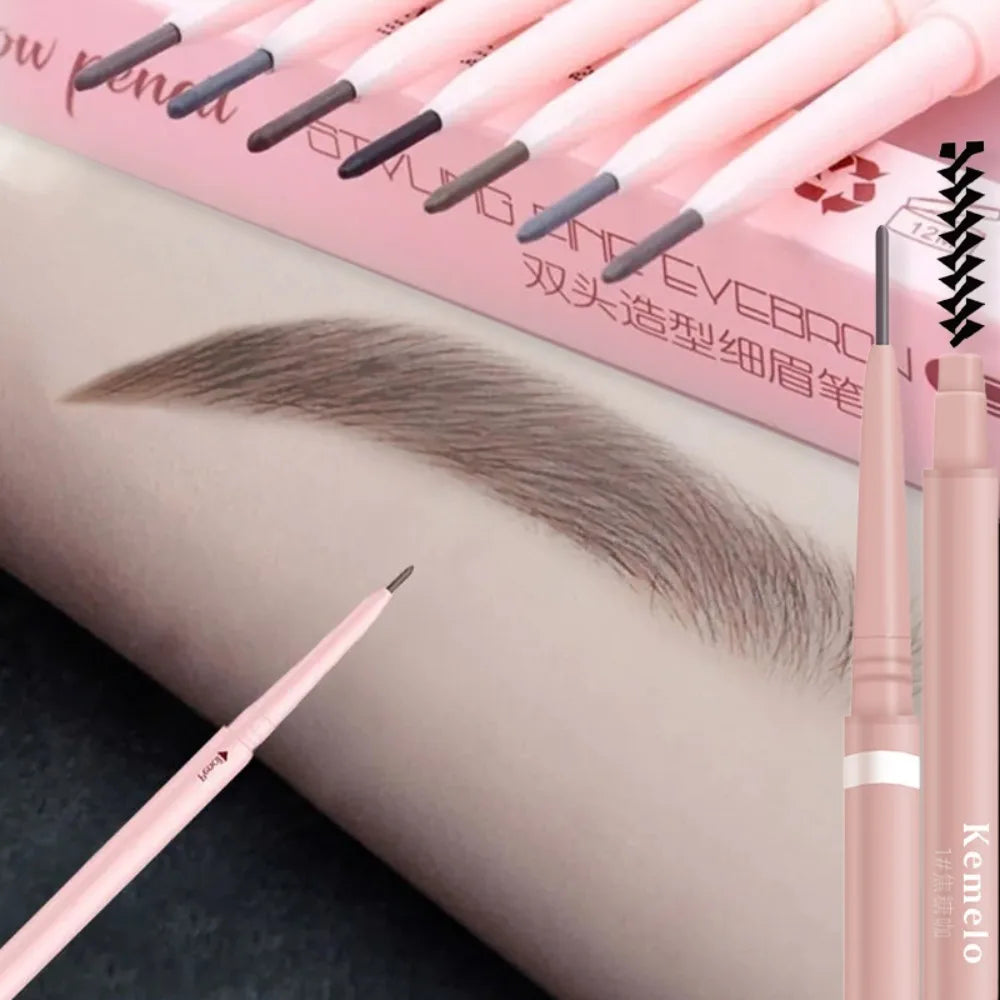 1.5mm Ultra-Fine Waterproof Eyebrow Pencil with Spoolie Brush