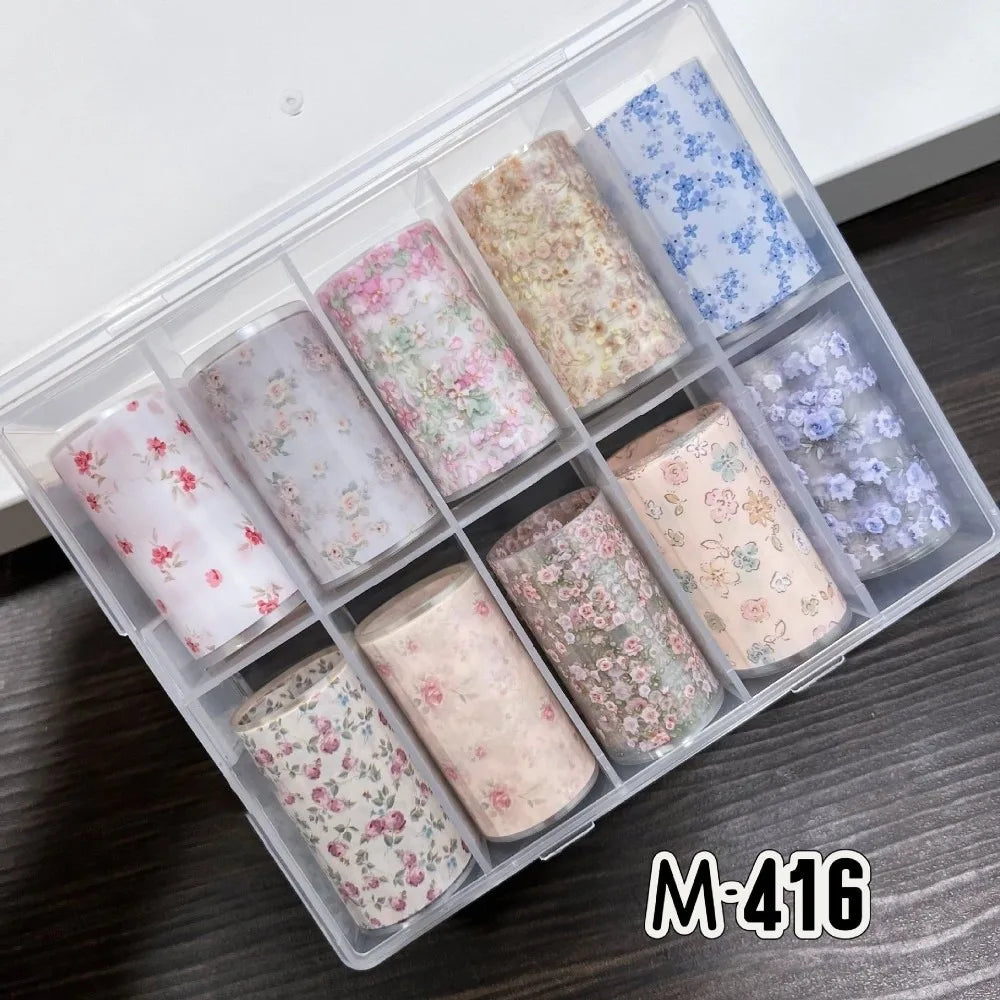 Lace Rose Nail Foil Stickers – Black White Sequin Manicure