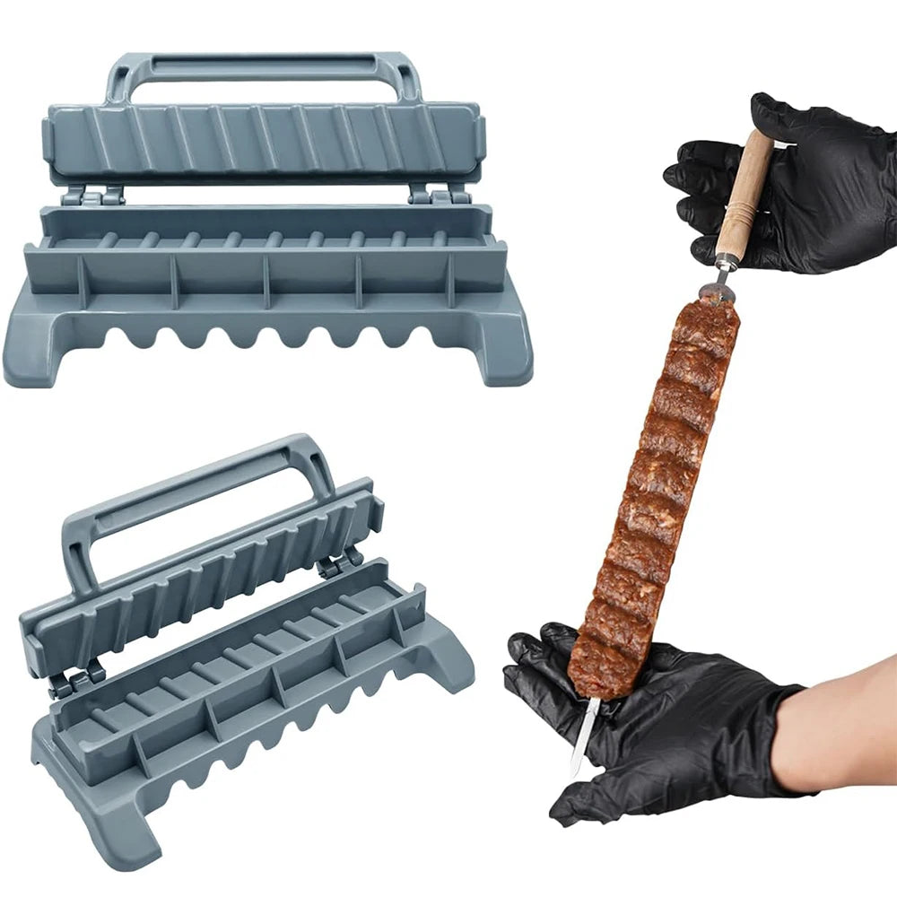 LMETJMA Large Kebab Maker Press – Manual BBQ Skewer Mold Kebab Maker Press PRIMED