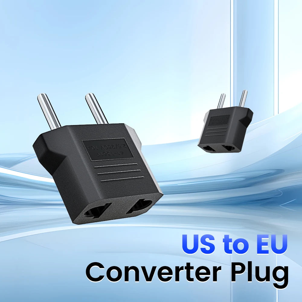 EU to US Plug Adapter Type C Travel Converter 3/5/10 Pack Travel Plug Adapter PRIMED