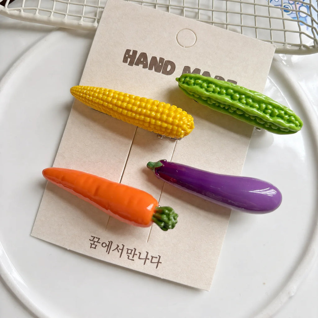 Handmade Resin Vegetable BB Hair Clip – Novelty Accessory Novelty Hair Clip PRIMED