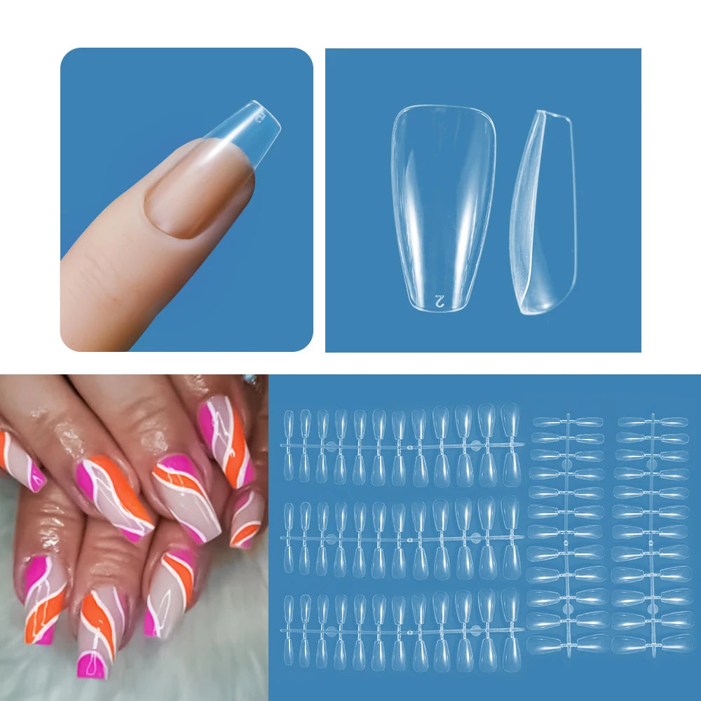 120pcs XXS Short Almond Soft Gel Full Cover Nail Tips – DIY Soft Gel Nail Tips PRIMED TD151-4