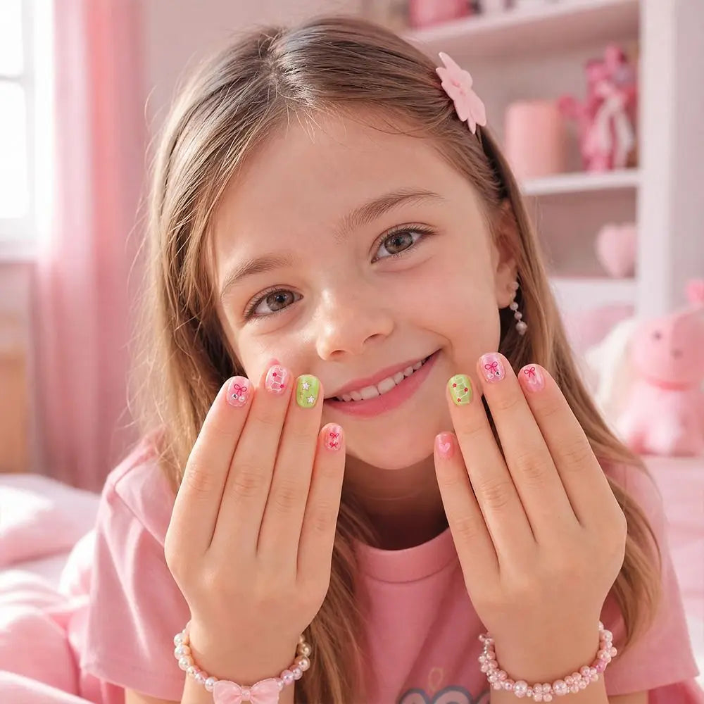 Kids Cat's Eye Press On Nails – Cute Detachable 10pc Set
