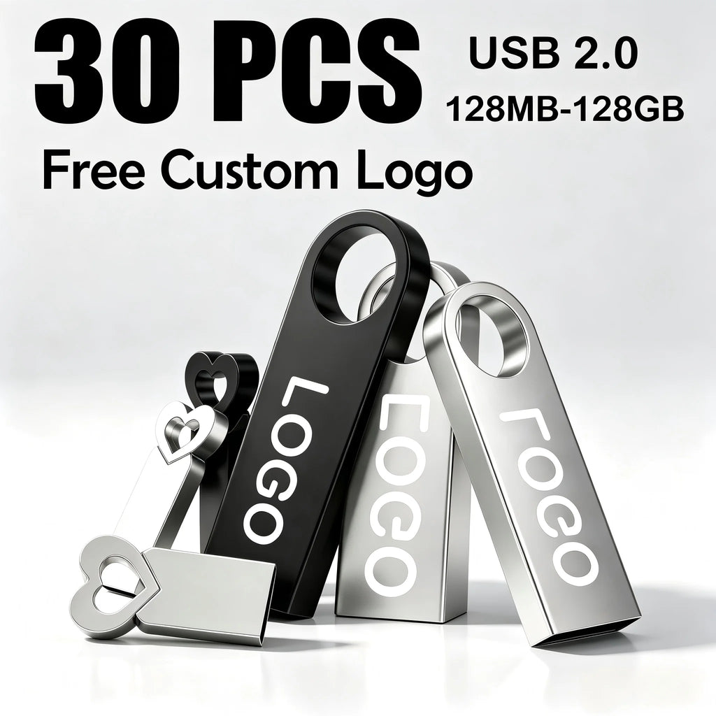 30-Pack USB 2.0 Flash Drives 128MB–128GB | Free Custom Logo Bulk USB Flash Drives PRIMED