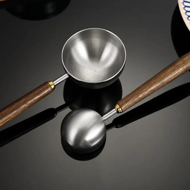 Walnut Wood Stainless Steel Coffee Measuring Spoon Scoop