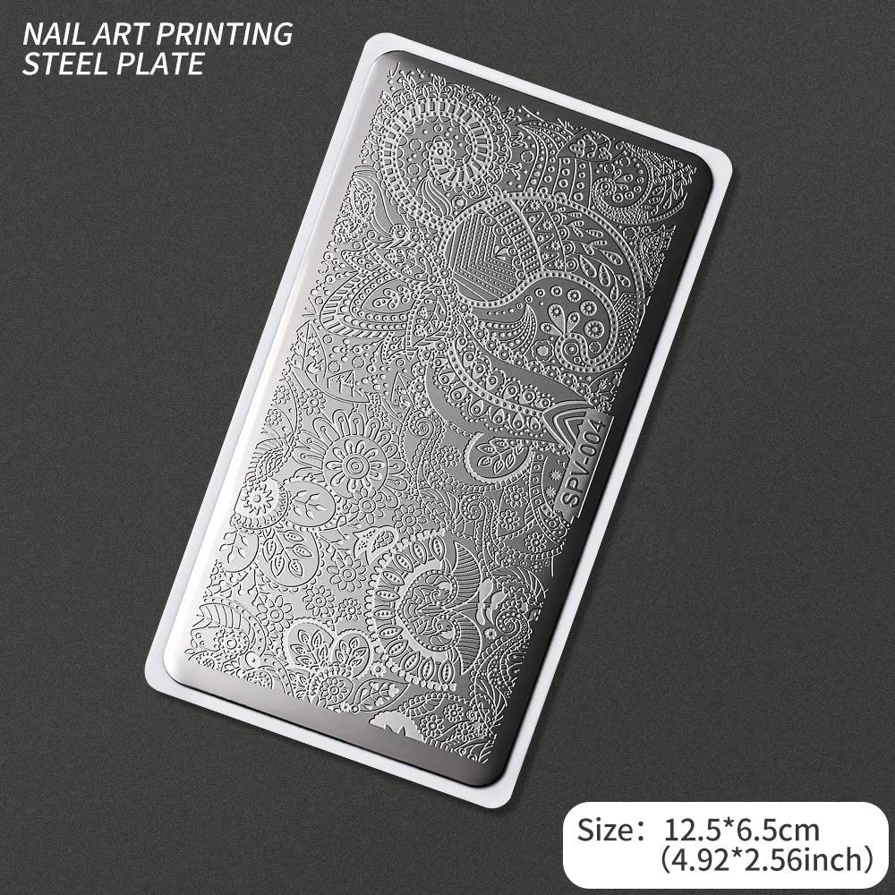 Nail Art Stamping Plate – Waves, Florals & Animal Designs Nail Stamping Plate PRIMED