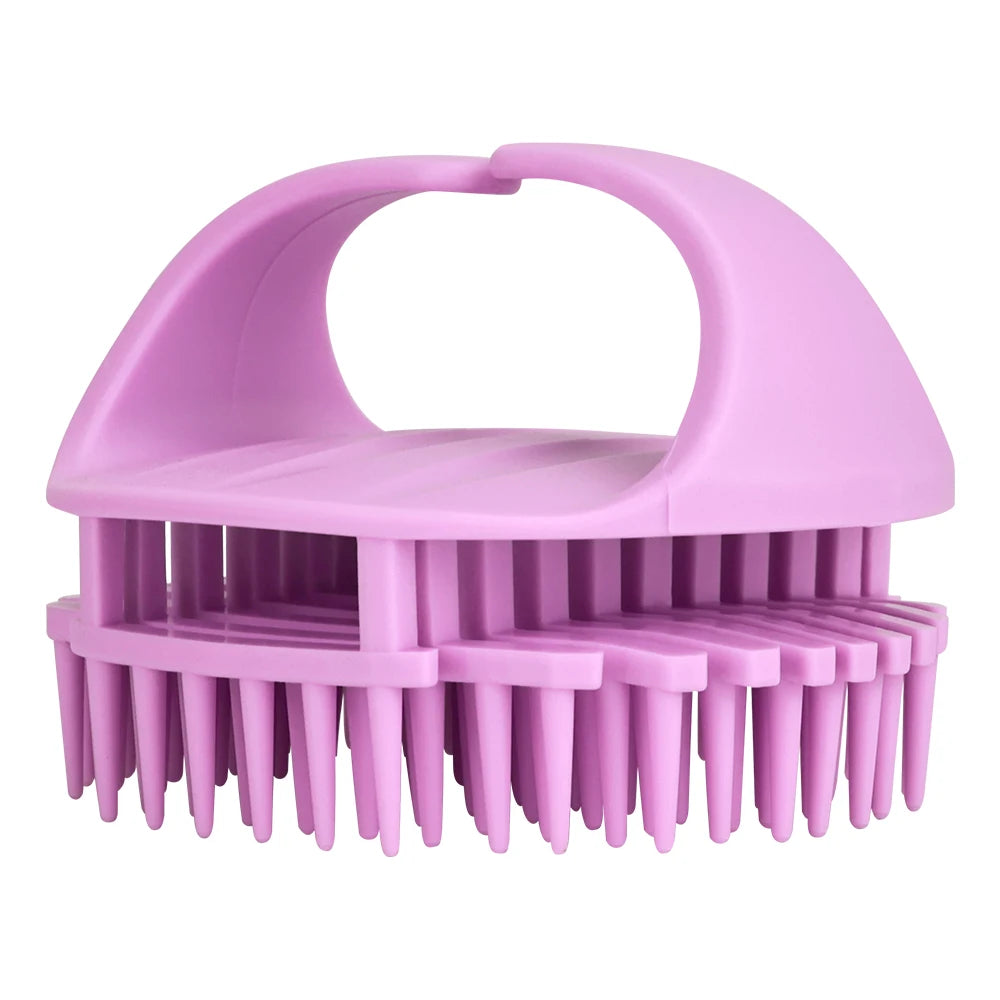 Silicone Scalp Massager Arch Handle – Detangling Comb Scalp Massager Comb PRIMED purple