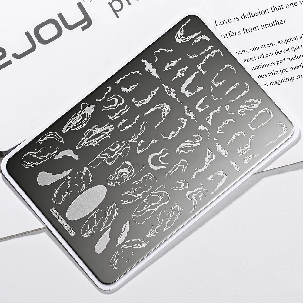 MAFANAILS Large Nail Stamping Plate 14.5x9.5cm – Letter Design Nail Stamping Plate PRIMED TL-Plus085