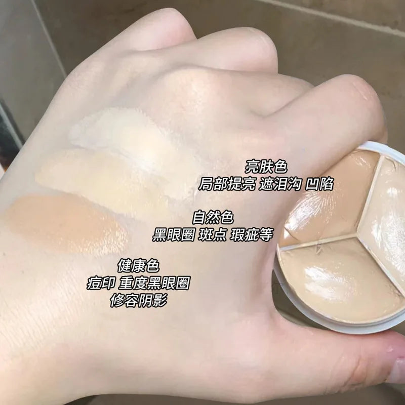 SWEETMINT 3-Shade Waterproof Concealer Cream – All Skin Types Face Concealer Cream PRIMED
