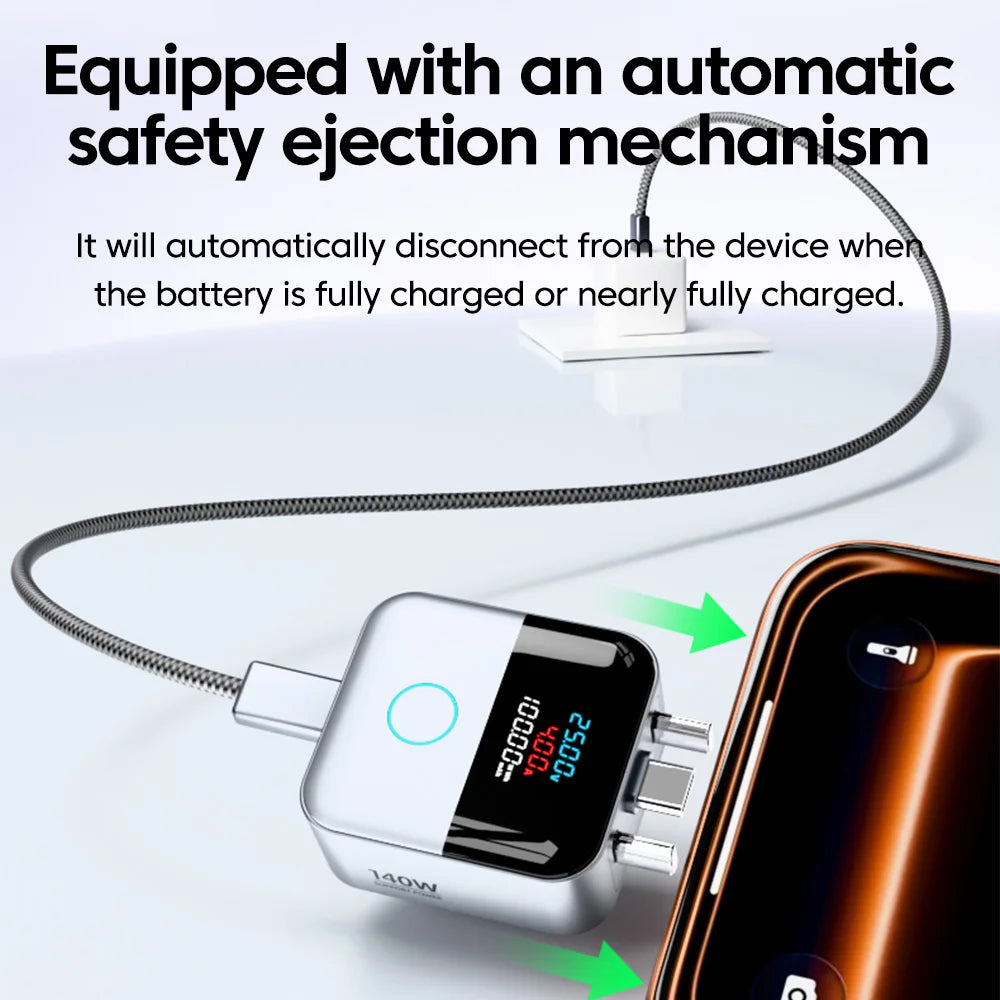 140W USB-C Auto Cut-Off Charger Adapter with Digital Display USB-C Charger Adapter PRIMED