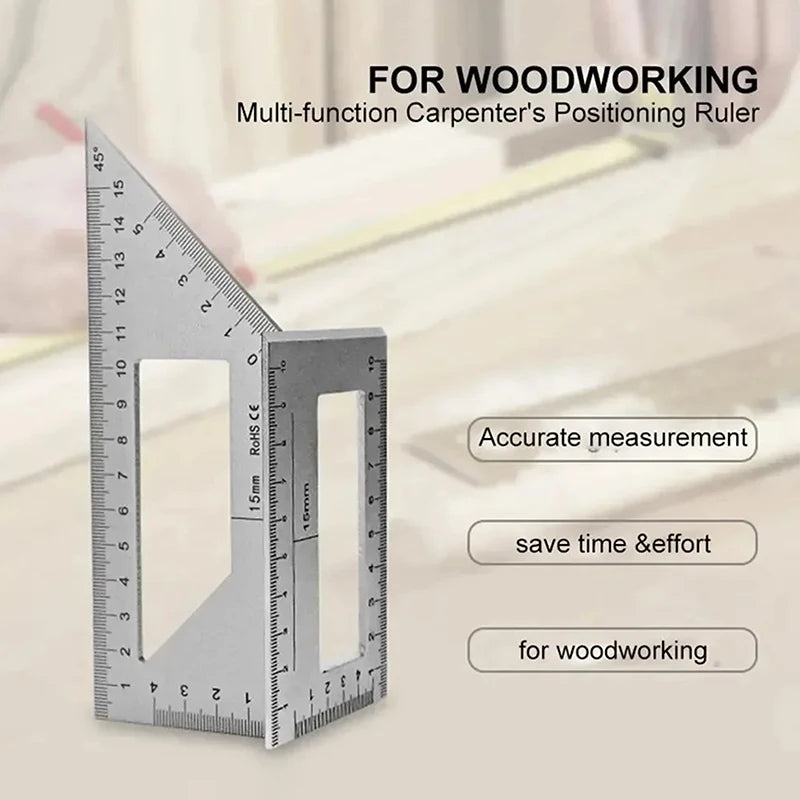 Aluminum Alloy 45 & 90° Woodworking Square Marking Gauge