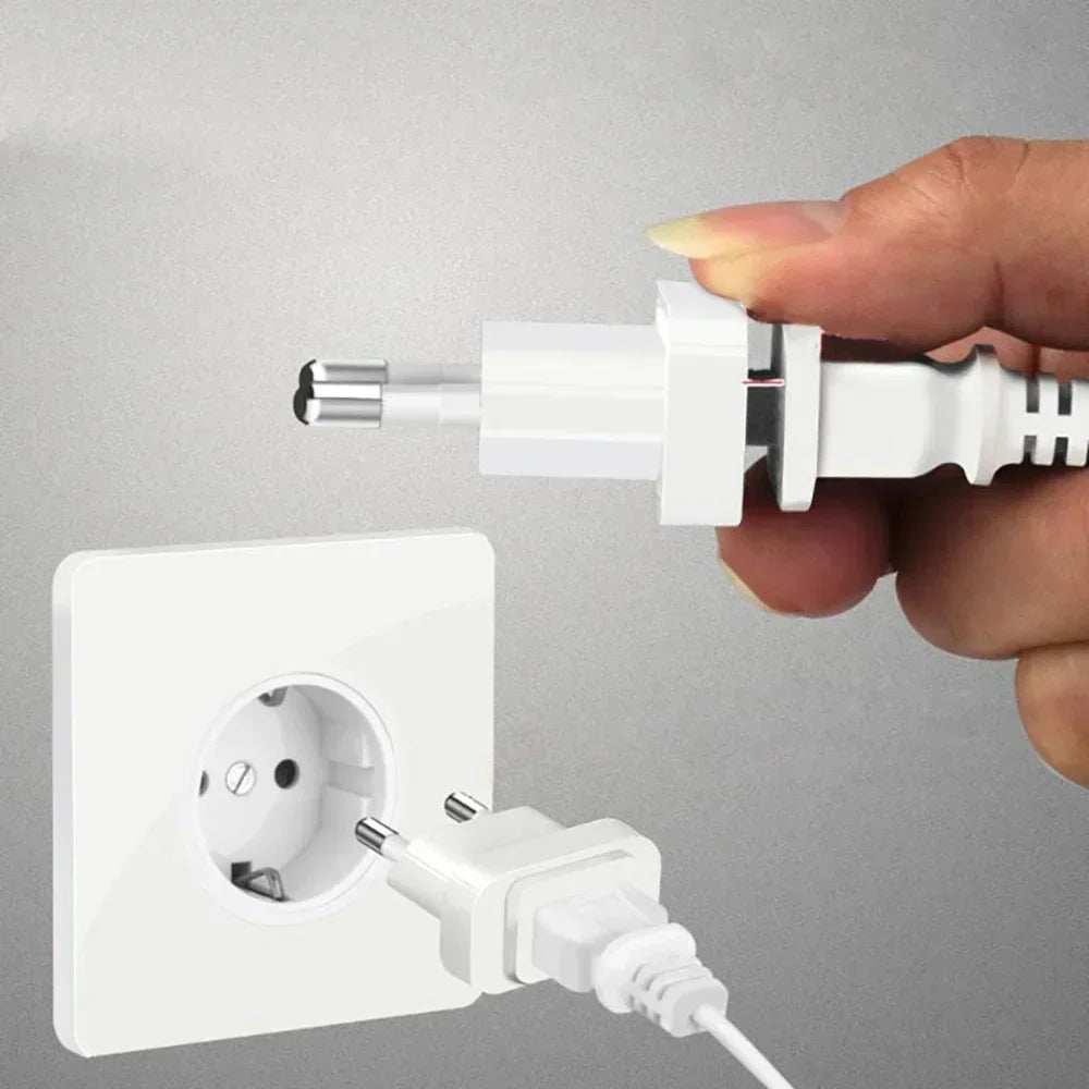 US to EU Travel Plug Adapter | 2-Pin AC Socket Converter Travel Plug Adapter PRIMED
