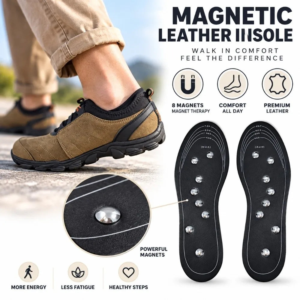 Magnetic Massage Insoles – Cuttable EVA Cushion Leather Shoe Insert Magnetic Shoe Insoles PRIMED