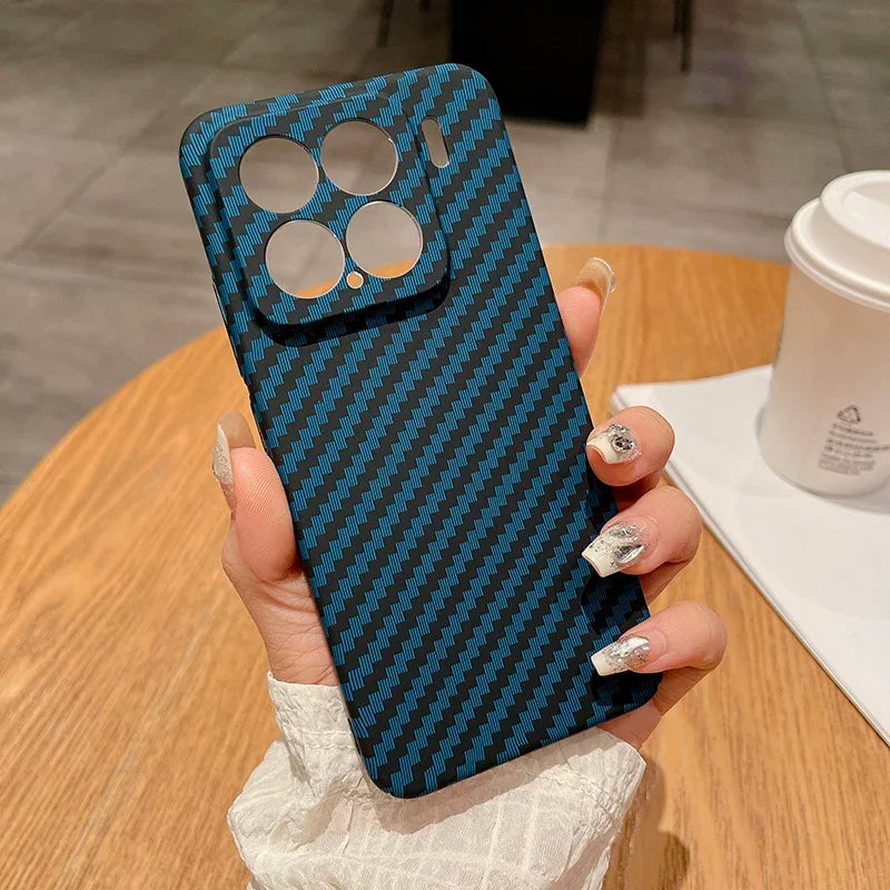 Xiaomi 15 Pro / Ultra / 14T Hard Carbon Fiber Case – Anti-Scratch Phone Bumper Case PRIMED Blue Xiaomi 13T