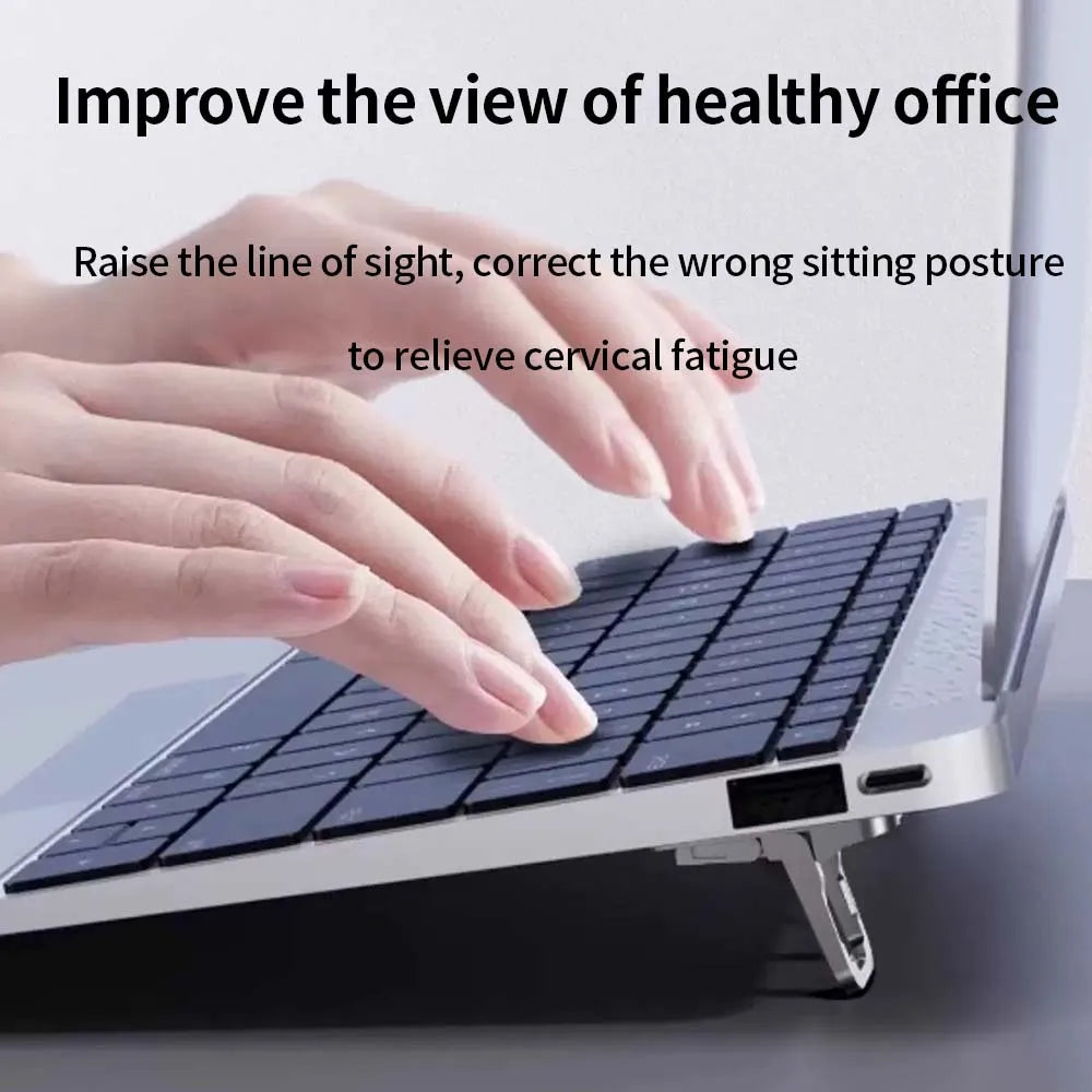 TISHRIC Mini Folding Laptop Stand Legs – Aluminum, Ultra-Thin