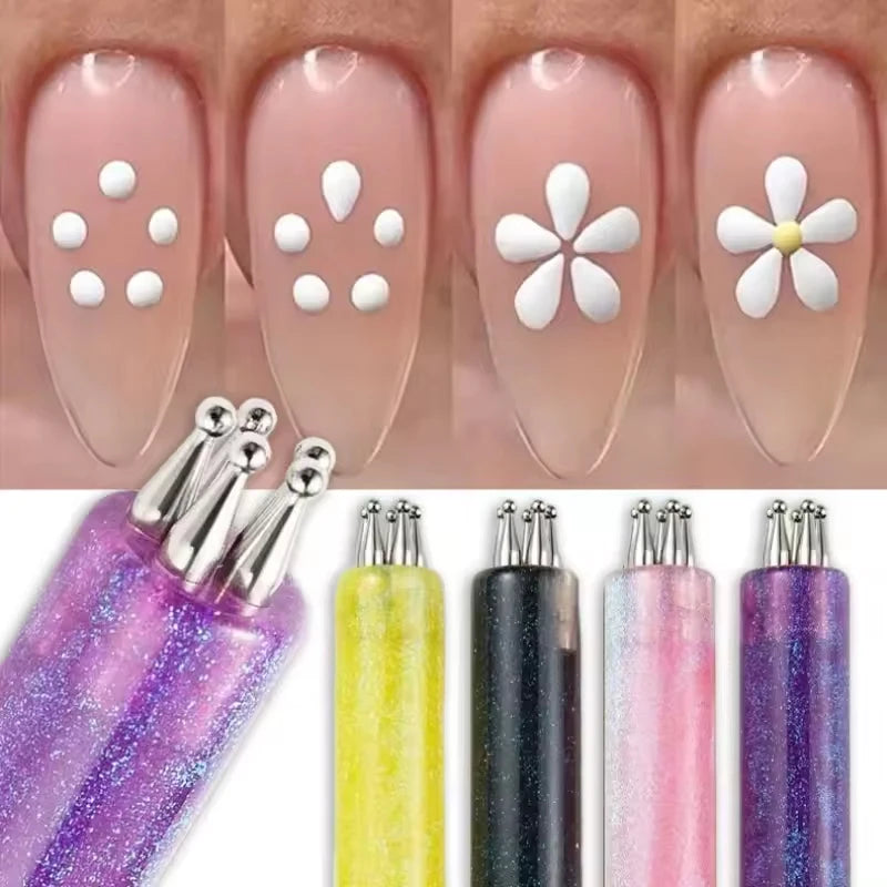 5-Petal Nail Art Dotting Tool | DIY Flower Manicure Pen Nail Art Dotting Tool PRIMED