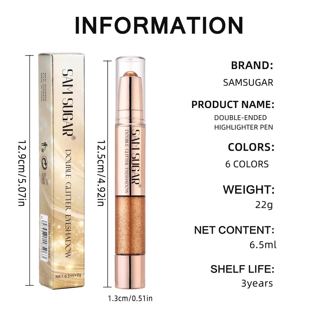 SAM SUGAR 3-in-1 Eyeshadow Stick – Highlighter & Blush Pen Eyeshadow Stick PRIMED