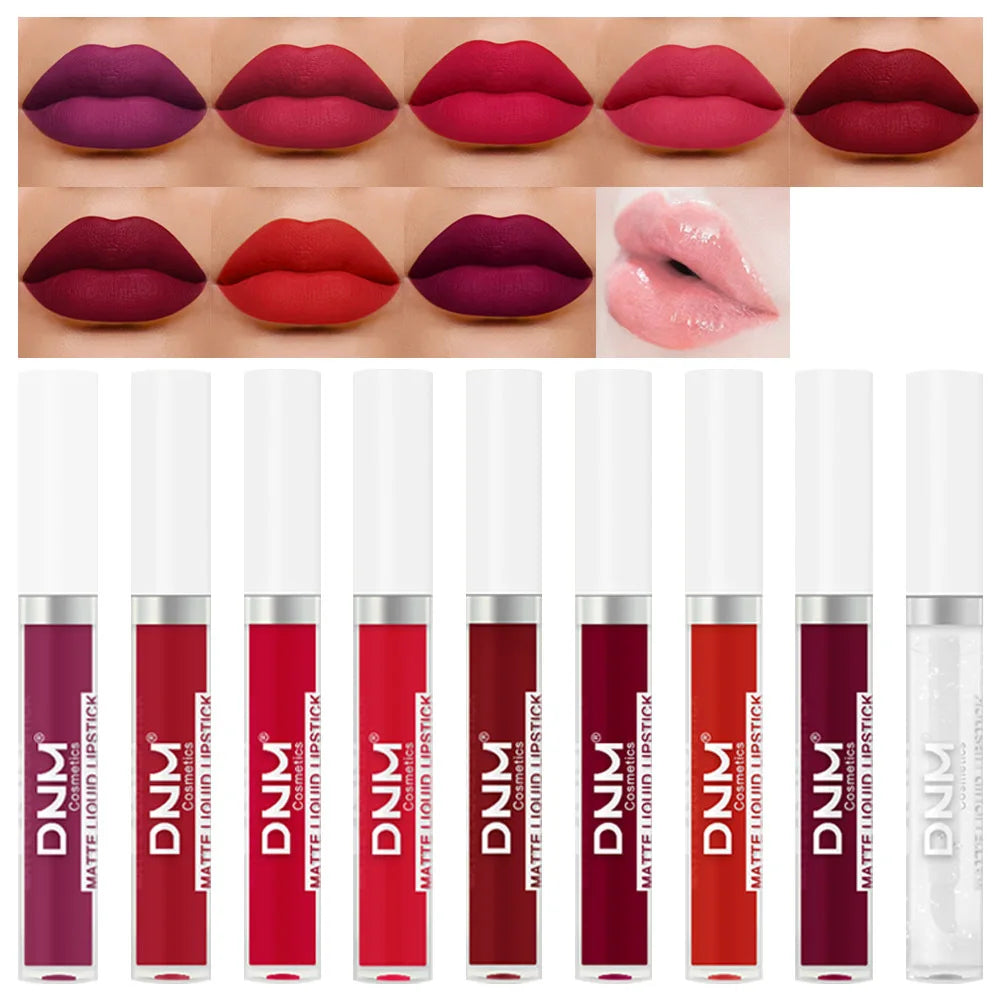 DNM Matte Liquid Lipstick 19 Colors – Waterproof Velvet Lip Tint Liquid Lipstick PRIMED
