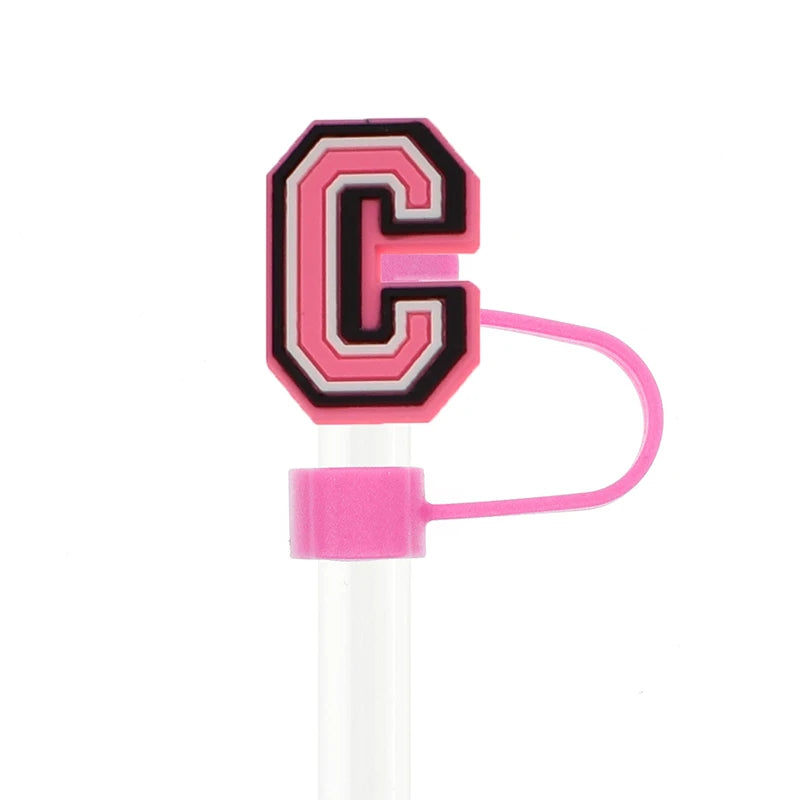 Silicone Letter Straw Cover Caps for Stanley 30 & 40oz Tumblers