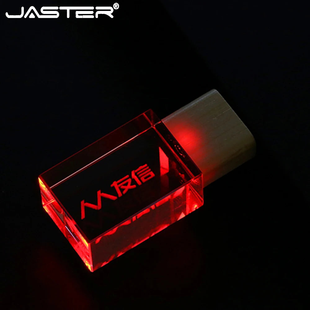 JASTER LED Crystal USB Flash Drive 4GB–128GB | Gift Crystal USB Flash Drive PRIMED