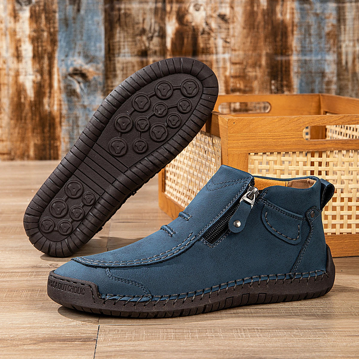 Men's Handmade Leather Ankle Boots | Zip Casual Shoes 39–48 Men's Leather Boots PRIMED