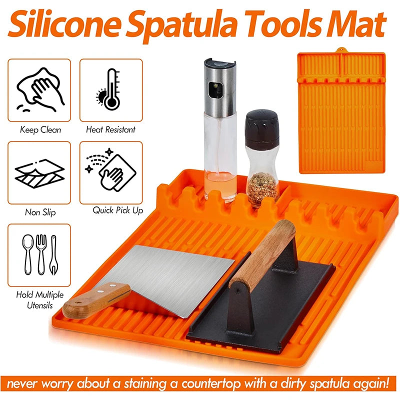 Silicone Grill Mat – Heat Resistant BBQ Tool Rest for Griddle Grill Silicone Mat PRIMED