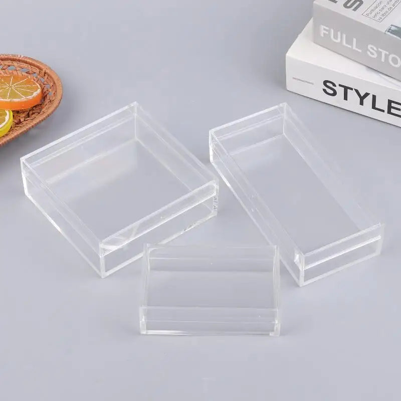 Rectangular Acrylic Storage Box – Clear Organizer for Food & Gifts