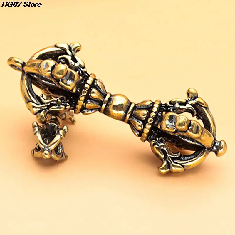 Tibetan Brass Dorje Vajra Ornament | Buddhist Desk Decor