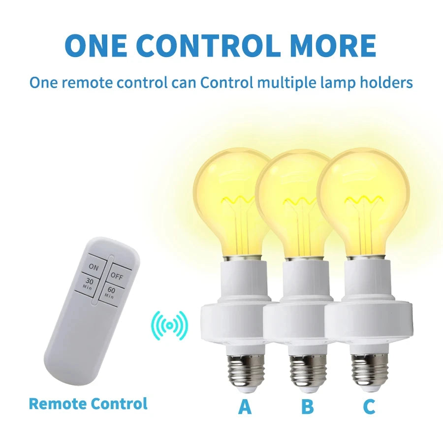 E27 Smart Lamp Socket – Timer Switch & Wireless Remote Smart Lamp Socket PRIMED