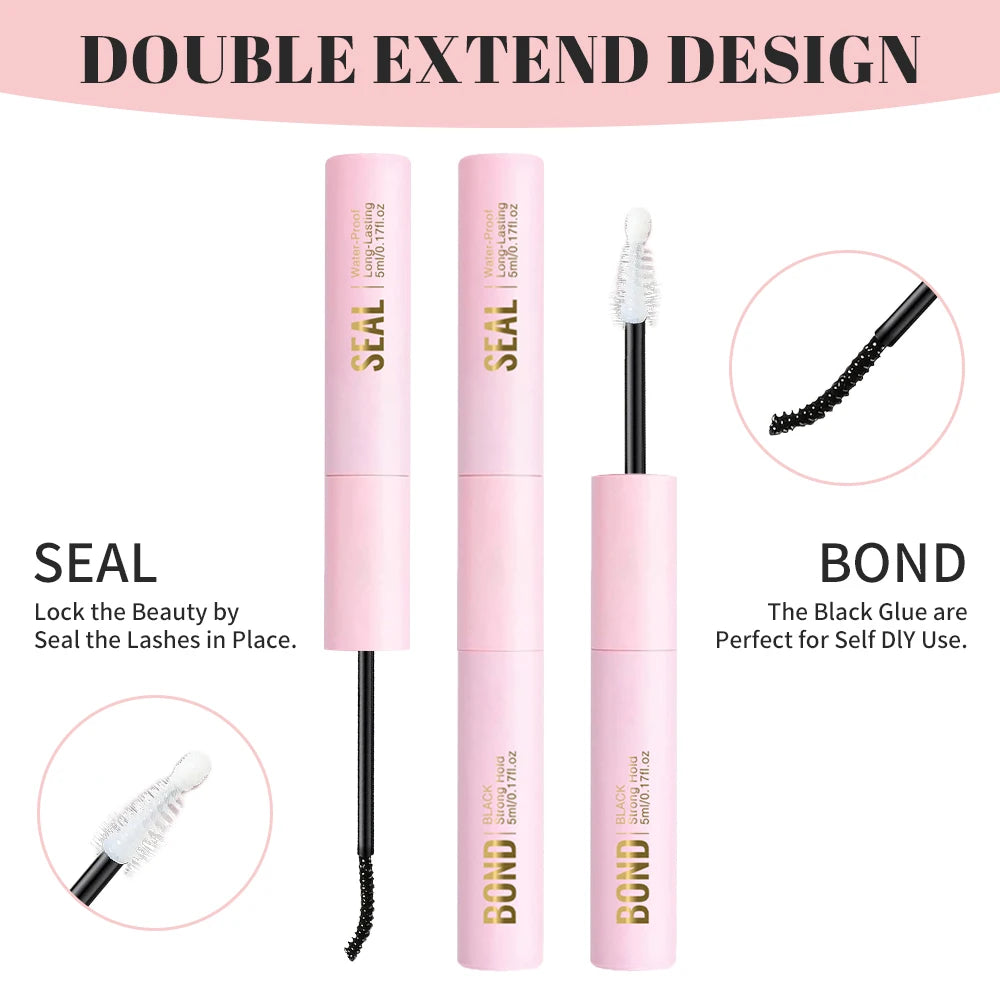 NICOO 2-in-1 Bond & Seal Eyelash Glue | Waterproof Lash Adhesive Eyelash Adhesive PRIMED