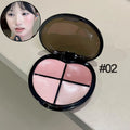 4-Color Cream Blush Palette | Dewy Shimmer K-Beauty Glow Cream Blush Palette PRIMED 02