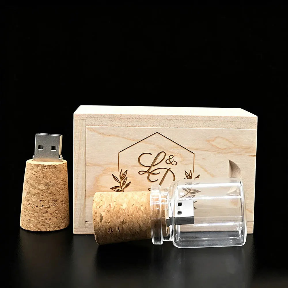 Glass Drift Bottle USB Flash Drive 8GB–128GB | Free Custom Logo USB Flash Drive PRIMED