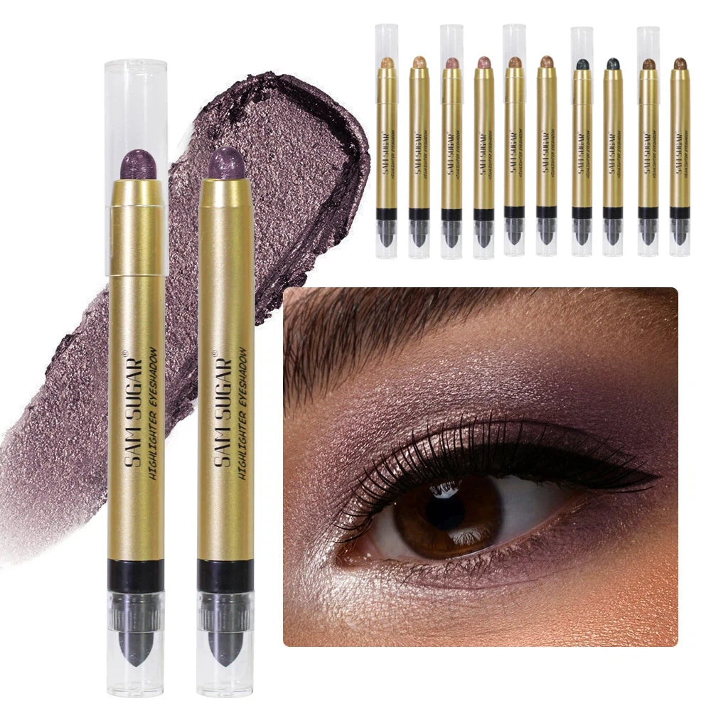 Double-Ended Eyeshadow Stick & Brush – 6 Pearlescent Shades Eyeshadow Stick PRIMED