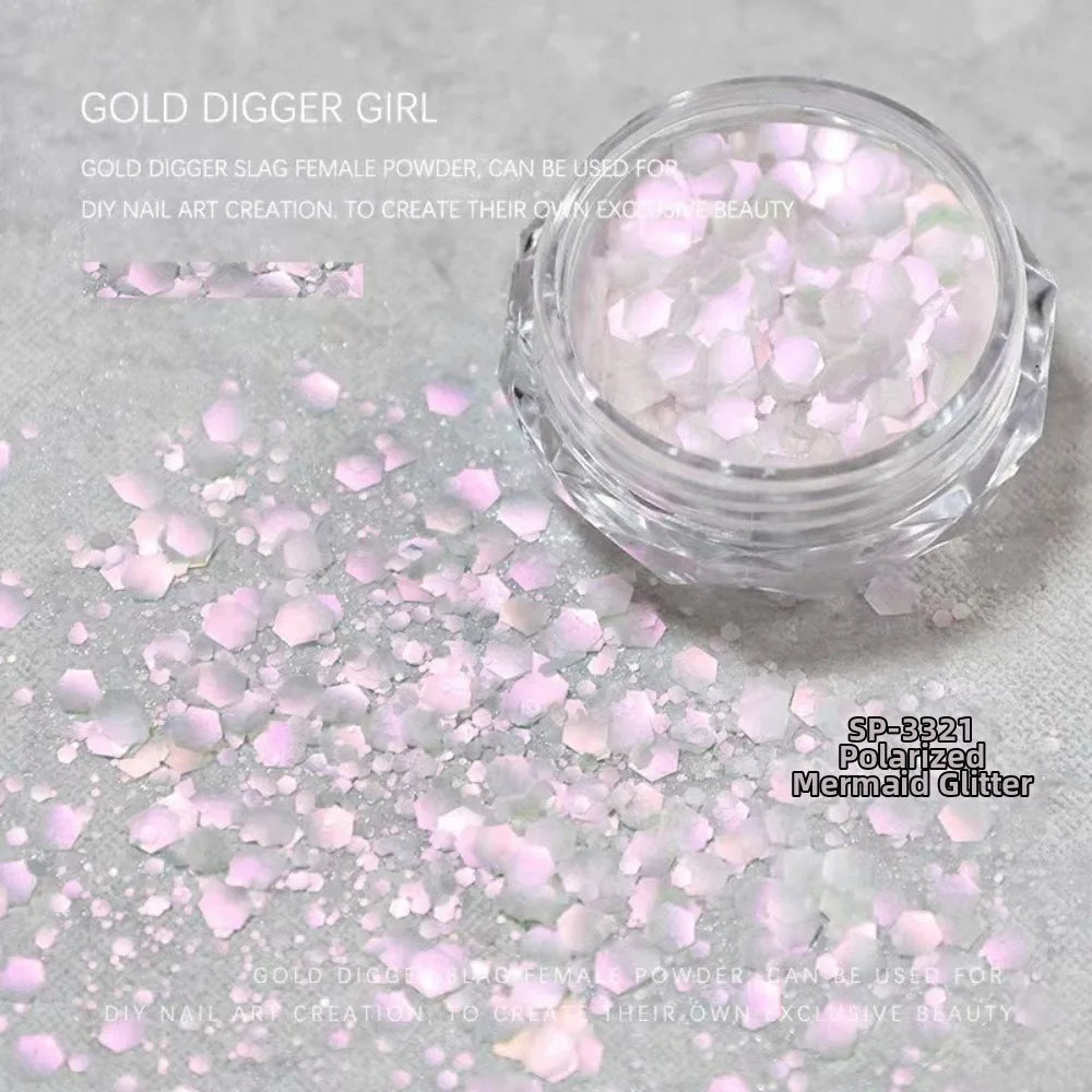 Nail Art Glitter Sequins – Heart Flower Butterfly Mermaid Iridescent