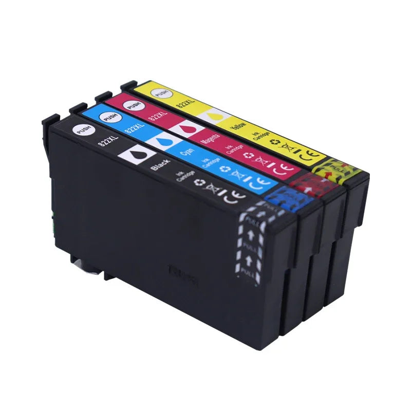 822XL Ink Cartridges for Epson WF-3820 WF-4820 WF-4830 4-Pack Ink Cartridge Set PRIMED