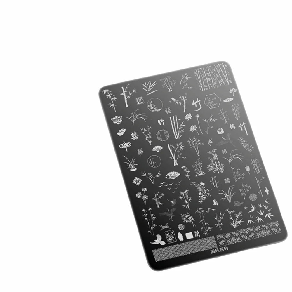 Nail Stamping Plates – Bowknot, Flower, Butterfly & Snowflake