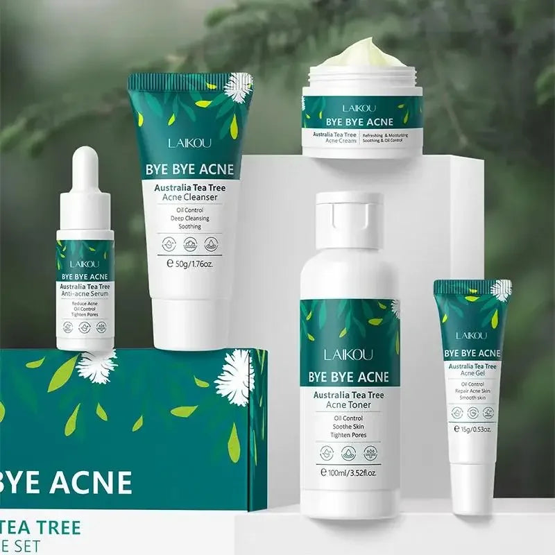 LAIKOU Tea Tree 5-Piece Skincare Set for Oily Skin | Complete Kit Skincare Set PRIMED