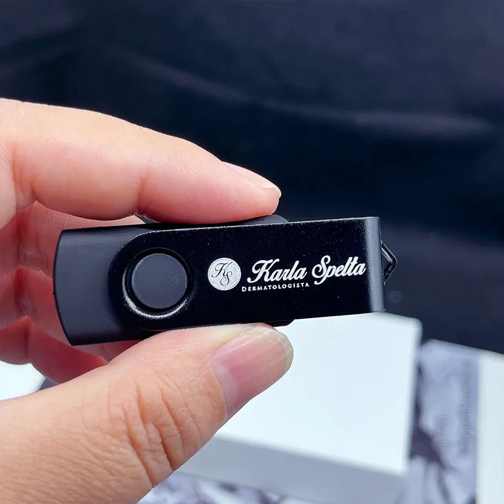 10-Pack Rotatable Metal USB 2.0 Flash Drives | Custom Logo USB Flash Drive PRIMED