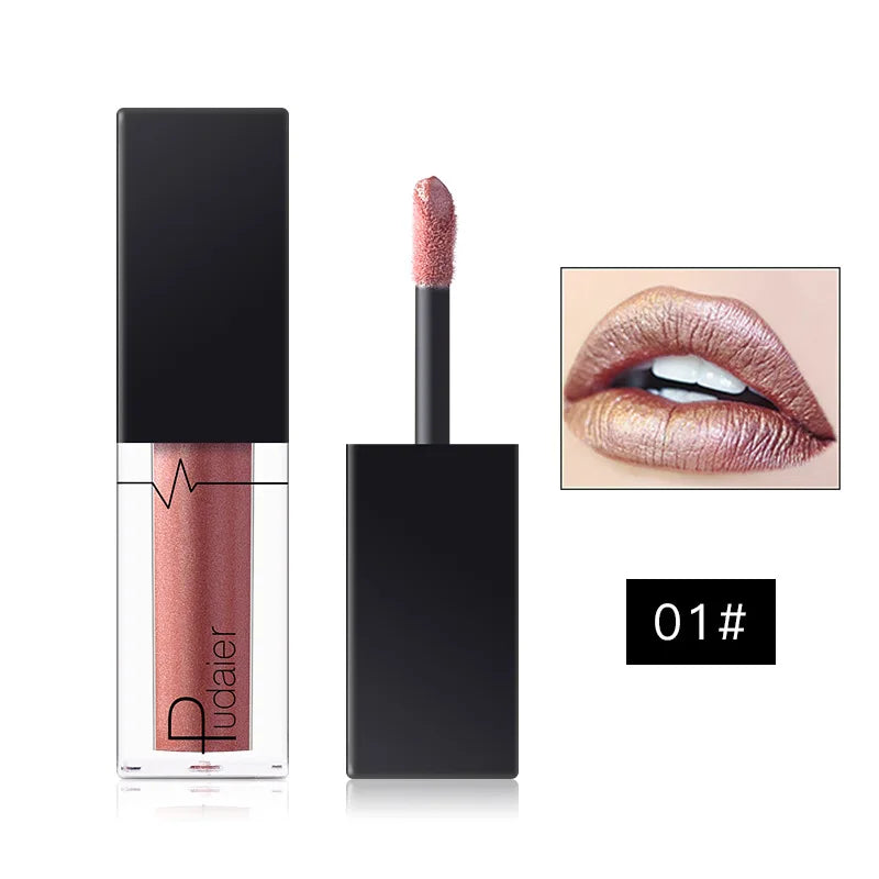 Blana Metallic Glitter Lipstick – Shimmer Gold, Waterproof Metallic Glitter Lipstick PRIMED P1215-01